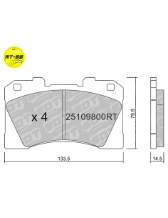 PASTILLAS DE FRENO DELANTERAS RACING RT66 TOYOTA YARIS GR 1.6 TURBO (GXPA16)