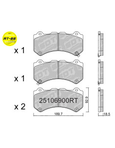 PASTILLAS DE FRENO DELANTERAS RACING RT66 NISSAN GT-R R35 SKYLINE GTR NISMO