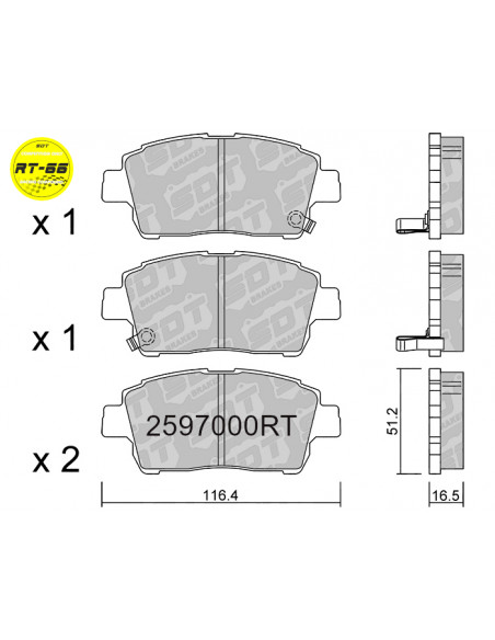 PASTILLAS DE FRENO DELANTERAS RACING RT66 TOYOTA CELICA ZZT23 COROLLA E12 MR2 ZZW30 YARIS