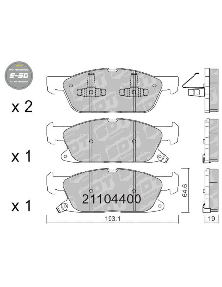 PASTILLAS DE FRENO DELANTERAS HIGH PERFORMANCE S50 FORD FOCUS IV 2.3 ST USA EDGE II S-MAX CJ