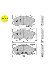 PASTILLAS DE FRENO RACING DELANTERAS RT66 FORD MUSTANG 2.3 EcoBoost 233KW (317 CV)
