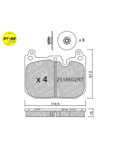 PASTILLAS DE FRENO DELANTERAS RACING RT66 MINI COUNTRYMAN F60 ONE R56 ONE F55 F56 CLUBMAN F54