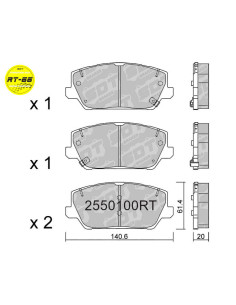 PASTILLAS DE FRENO DELANTERAS RACING RT66 HYUNDAI I30N PERFORMANCE KONA N 2.0 T-GDI