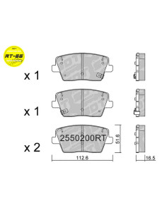 PASTILLAS DE FRENO TRASERAS RACING RT66 HYUNDAI I30N PERFORMANCE KONA N 2.0 T-GDI