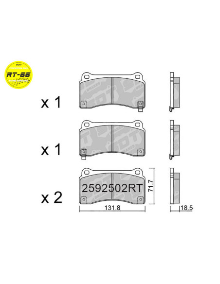 PASTILLAS DE FRENO TRASERAS RACING RT66 NISSAN GTR R35