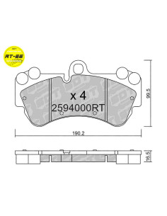 PASTILLAS DE FRENO DELANTERAS RACING RT66 BREMBO Z17 PORSCHE CAYENNE 955 VW TOUAREG 7LA