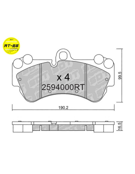 PASTILLAS DE FRENO DELANTERAS RACING RT66 BREMBO Z17 PORSCHE CAYENNE 955 VW TOUAREG 7LA