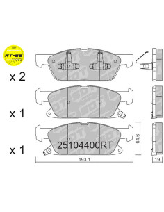 PASTILLAS DE FRENO DELANTERAS RACING RT66 FORD FOCUS IV 2.3 ST USA EDGE II S-MAX CJ