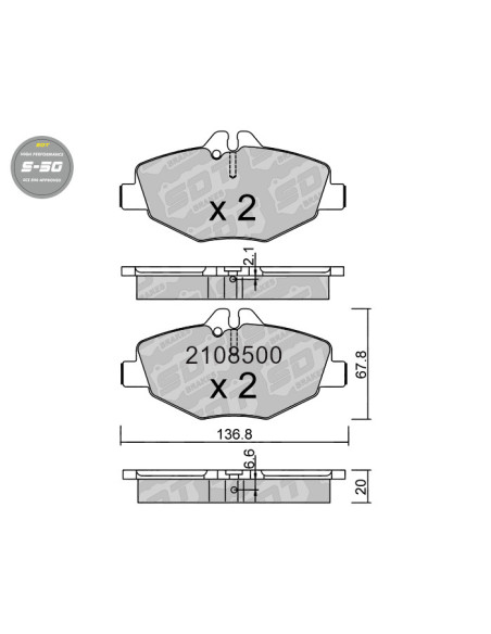 PASTILLAS DE FRENO DELANTERAS HIGH PERFORMANCE S50 MERCEDES CLASE E 211
