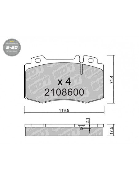 FRONT HIGH PERFORMANCE BRAKEPADS S50 MERCEDES CLASE C 203 CLK 209 CLS 219 CLASE E 211 ML 163 CLASE S 220