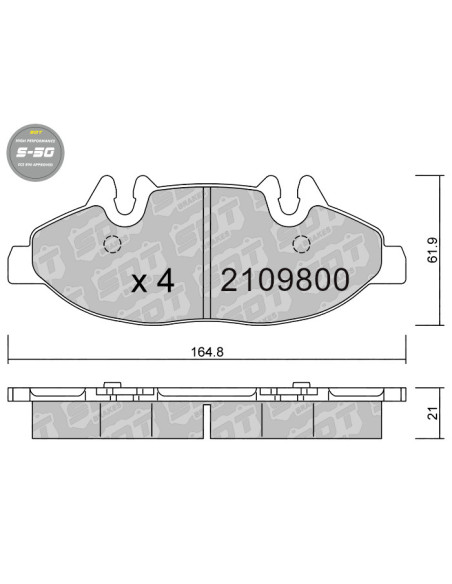 PASTILLAS DE FRENO DELANTERAS HIGH PERFORMANCE S50 MERCEDES CLASE V 638 VITO 638