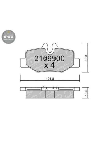 PASTILLAS DE FRENO TRASERAS HIGH PERFORMANCE S50 MERCEDES BENZ VIANO 639 VITO 639