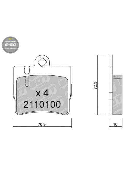 REAR HIGH PERFORMANCE BRAKEPADS S50 MERCEDES S 220 CL 215