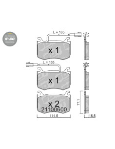 PASTILLAS DELANTERAS HIGH PERFORMANCE S50 ALFA ROMEO GIULIA II 952