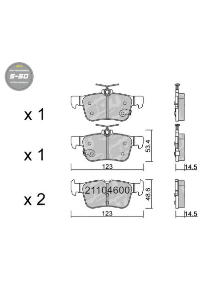 REAR HIGH PERFORMANCE BRAKEPADS S50 FORD FOCUS MK4 KUGA MK3
