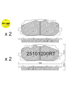 PASTILLAS DE FRENO DELANTERAS RACING RT66 AKEBONO AUDI RS3 S4 RS4 S5 SQ3 SQ5 Q8 FORMENTOR VZ5 VW TOUAREG