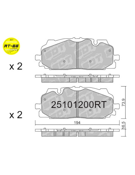 PASTILLAS DE FRENO DELANTERAS RACING RT66 AKEBONO AUDI RS3 S4 RS4 S5 SQ3 SQ5 Q8 FORMENTOR VZ5 VW TOUAREG