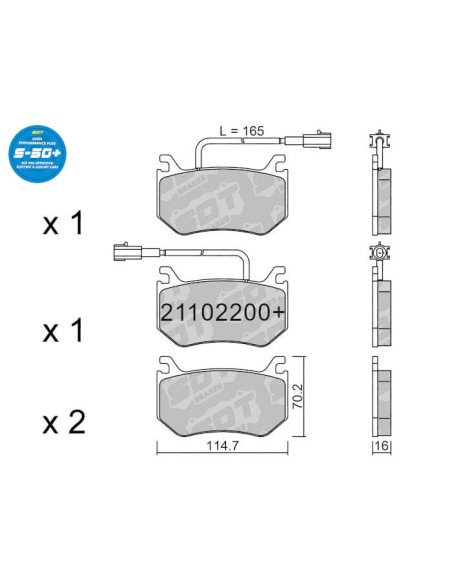 PASTILLAS DE FRENO TRASERAS HIGH PERFORMANCE PLUS S50+ ALFA ROMEO GIULIA II 952 2.9 GTA STELVIO 2.9 Q4