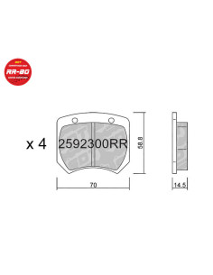 PASTILLAS DE FRENO TRASERAS RACING RR80 TCR TVR ALCON AP RACING GIRLING BMW SEAT CUPRA HONDA