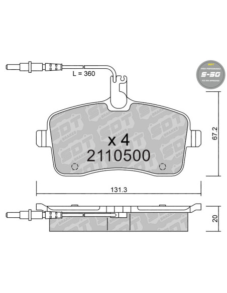 PASTILLAS DE FRENO DELANTERAS HIGH PERFORMANCE S50 PEUGEOT 407