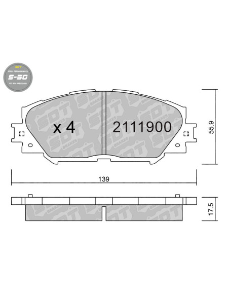 PASTILLAS DE FRENO DELANTERAS HIGH PERFORMANCE S50 SUBARU TREZIA TOYOTA AURIS RAV4 III URBAN CRUISER VERSO-S YARIS