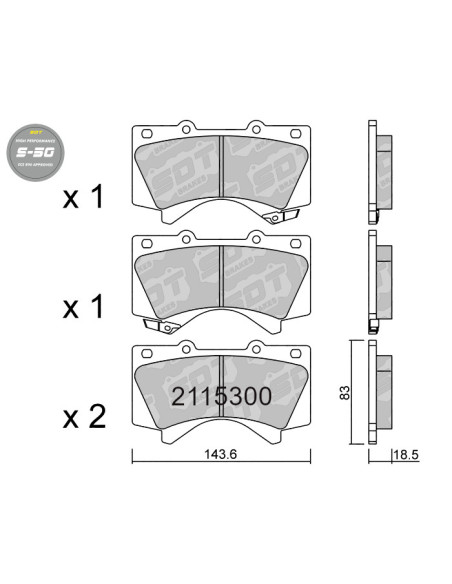 PASTILLAS DE FRENO DELANTERAS HIGH PERFORMANCE S50 LEXUS LX TOYOTA LAND CRUISER J20 SEQUOIA TUNDRA II