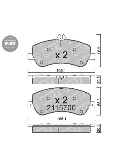 PASTILLAS DE FRENO DELANTERAS HIGH PERFORMANCE S50 MERCEDES BENZ GLK X204