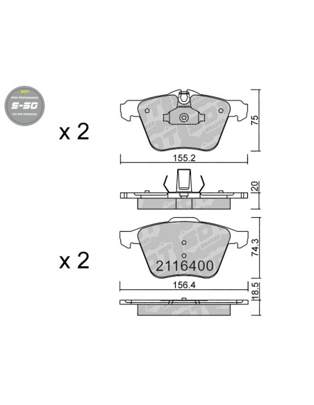 FRONT HIGH PERFORMANCE BRAKEPADS S50 JAGUAR S-TYPE XF XJ XK