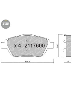 PASTILLAS DE FRENO DELANTERAS HIGH PERFORMANCE S50 CITROEN C3 II DS3 DS3 OPEL CORSA F CROSSLAND PEUGEOT 208 II 2008