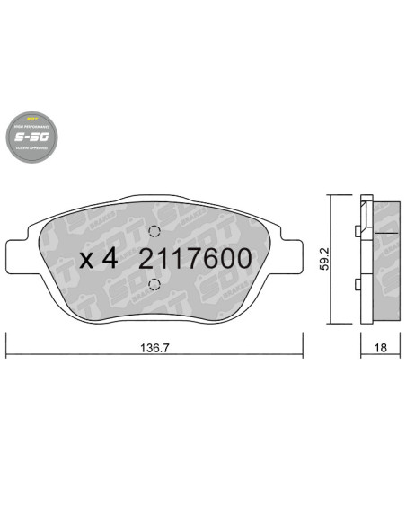 PASTILLAS DE FRENO DELANTERAS HIGH PERFORMANCE S50 CITROEN C3 II DS3 DS3 OPEL CORSA F CROSSLAND PEUGEOT 208 II 2008