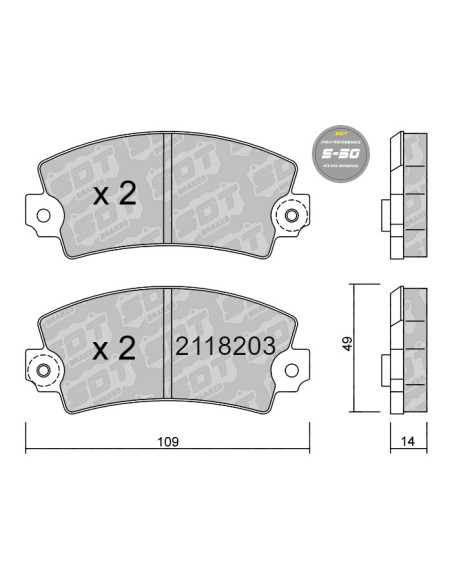 PASTILLAS DE FRENO DELANTERAS HIGH PERFORMANCE S50 CITROEN FIAT PEUGEOT RENAULT TALBOT