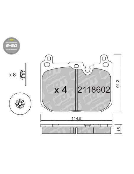 FRONT HIGH PERFORMANCE BRAKEPADS S50 MINI COUNTRYMAN F60 ONE R56 ONE F55 F56 CLUBMAN F54