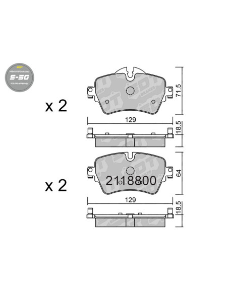 PASTILLAS DE FRENO DELANTERAS HIGH PERFORMANCE S50 BMW 2 F46 MINI ONE F55 F56 CLUBMAN F54