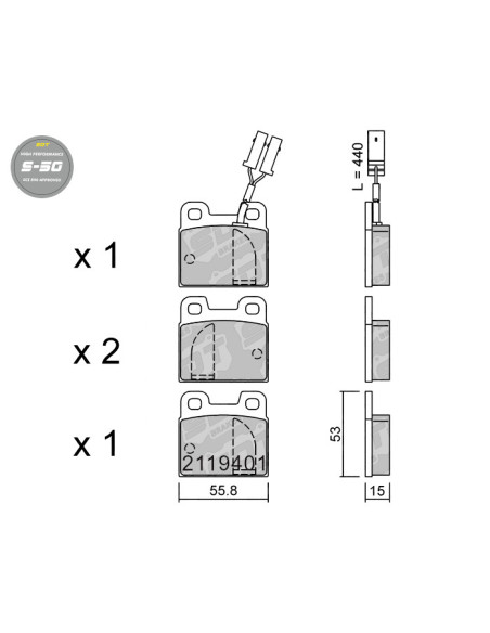 PASTILLAS DE FRENO TRASERAS HIGH PERFORMANCE S50 ALFA ROMEO 75 90 ALFETTA GIULIETTA GTV