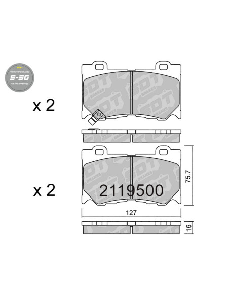 PASTILLAS DE FRENO DELANTERAS HIGH PERFORMANCE S50 INFINITY FX G37 Q50 Q70 QX NISSAN 370Z