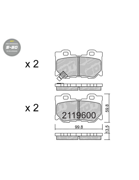 REAR BRAKEPADS HIGH PERFORMANCE S50 INFINITY FX G37 Q50 Q70 QX NISSAN 370Z