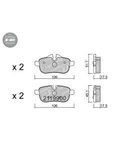 REAR BRAKEPADS HIGH PERFORMANCE S50 BMW Z4 E89