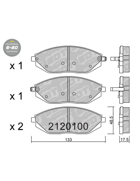 PASTILLAS DE FRENO DELANTERAS HIGH PERFORMANCE S50 CHEVROLET SPARK M300