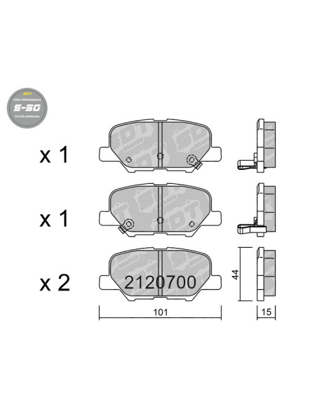 PASTILLAS DE FRENO TRASERAS HIGH PERFORMANCE S50 CITROEN C4 AIRCROSS MAZDA 6 MITSUBISHI ASX OUTLANDER PEUGEOT 4008