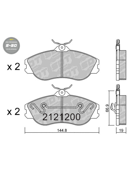 PASTILLAS DE FRENO DELANTERAS HIGH PERFORMANCE S50 AUDI 80 90 100 200 COUPE