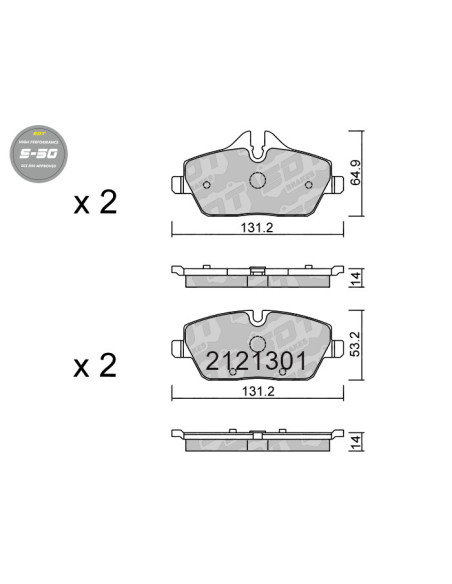 PASTILLAS DE FRENO DELANTERAS HIGH PERFORMANCE S50 BMW I3 I01