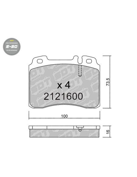 PASTILLAS DE FRENO DELANTERAS HIGH PERFORMANCE S50 MERCEDES 200-500 124 C 202 CLK 208 E 210 SL 129