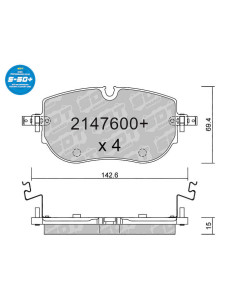 PASTILLAS DE FRENO DELANTERAS HIGH PERFORMANCE PLUS S50+ Ø330 AUDI Q4 / CUPRA BORN / SKODA ENYAQ IV / VW ID.4 / ID.5