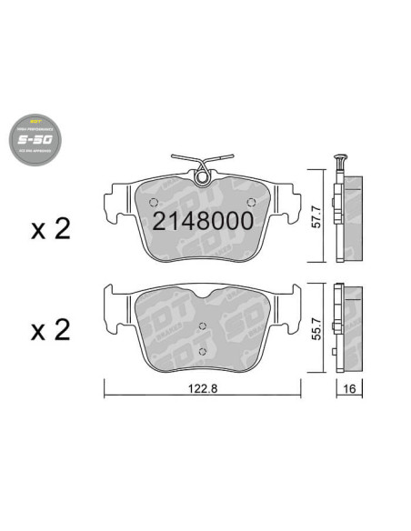 PASTILLAS DE FRENO TRASERAS HIGH PERFORMANCE S50 AUDI A3 8Y QUATTRO CUPRA FORMENTOR SEAT LEON KL SKODA OCTAVIA VW GOLF 8