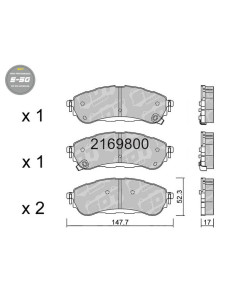 PASTILLAS DE FRENO TRASERAS HIGH PERFORMANCE S50 FORD RANGER RAPTOR T7 2.0 BI-TURBO 213CV