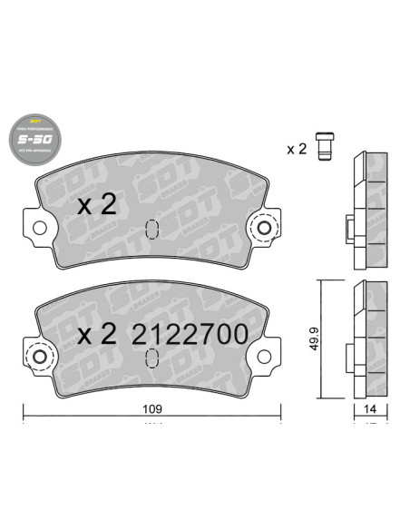 PASTILLAS DE FRENO TRASERAS HIGH PERFORMANCE S50 LOTUS ESPRIT RENAULT ALPINE TALBOT MATRA