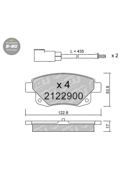 PASTILLAS DE FRENO TRASERAS HIGH PERFORMANCE S50 FORD TRANSIT