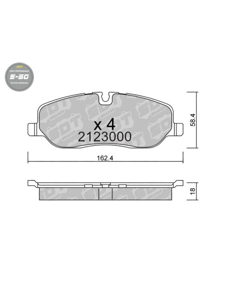PASTILLAS DE FRENO DELANTERAS HIGH PERFORMANCE S50 LAND ROVER DISCOVERY RANGE ROVER RANGE ROVER SPORT
