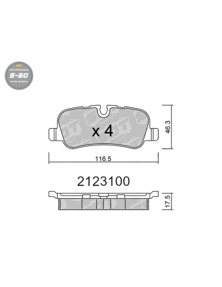 PASTILLAS DE FRENO TRASEROS HIGH PERFORMANCE S50 LAND ROVER DISCOVERY RANGE ROVER RANGE ROVER SPORT