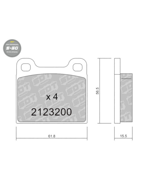 FRONT HIGH PERFORMANCE BRAKEPADS S50 ALFA ROMEO AUDI BEDFORD BMW MERCEDES OPEL PORSCHE SAAB TALBOT VW